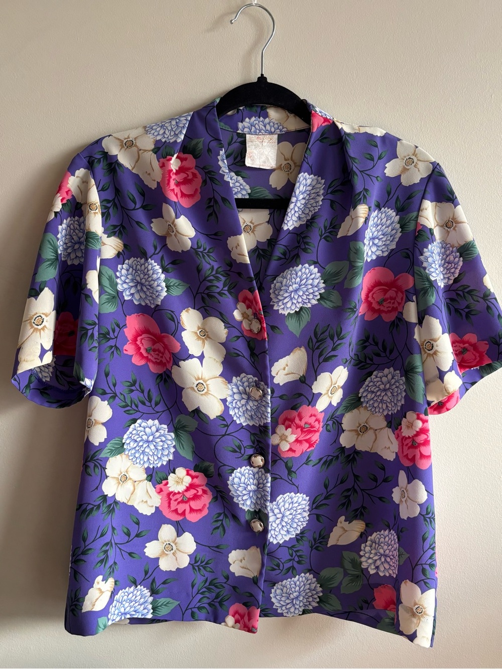 Vintage Purple Floral Shirt